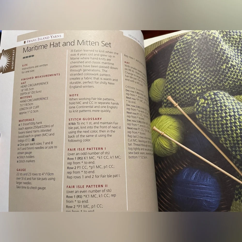 🧶30 knitting patterns included- Knit Local Hardcover Book, USA mittens pattern